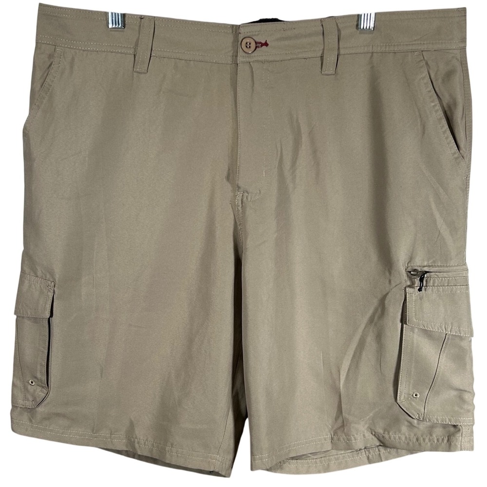 Burnside Mens Khaki‎ Cargo Shorts Size 38 Tan Cargo Hiking Lightweight Polyester